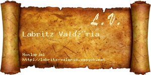 Labritz Valéria névjegykártya